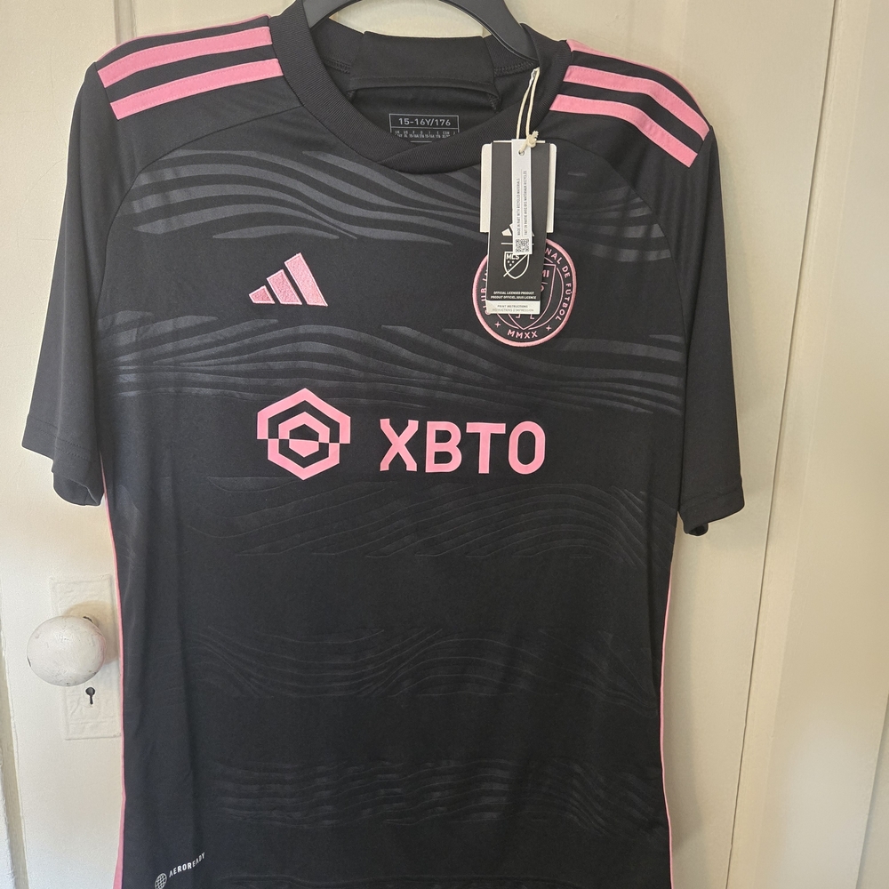 Adidas Black Soccer Jersey with Pink Accents
